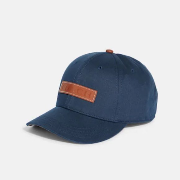 NWT COACH MIXED MEDIA BASEBALL CAP HAT - Picture 1 of 11